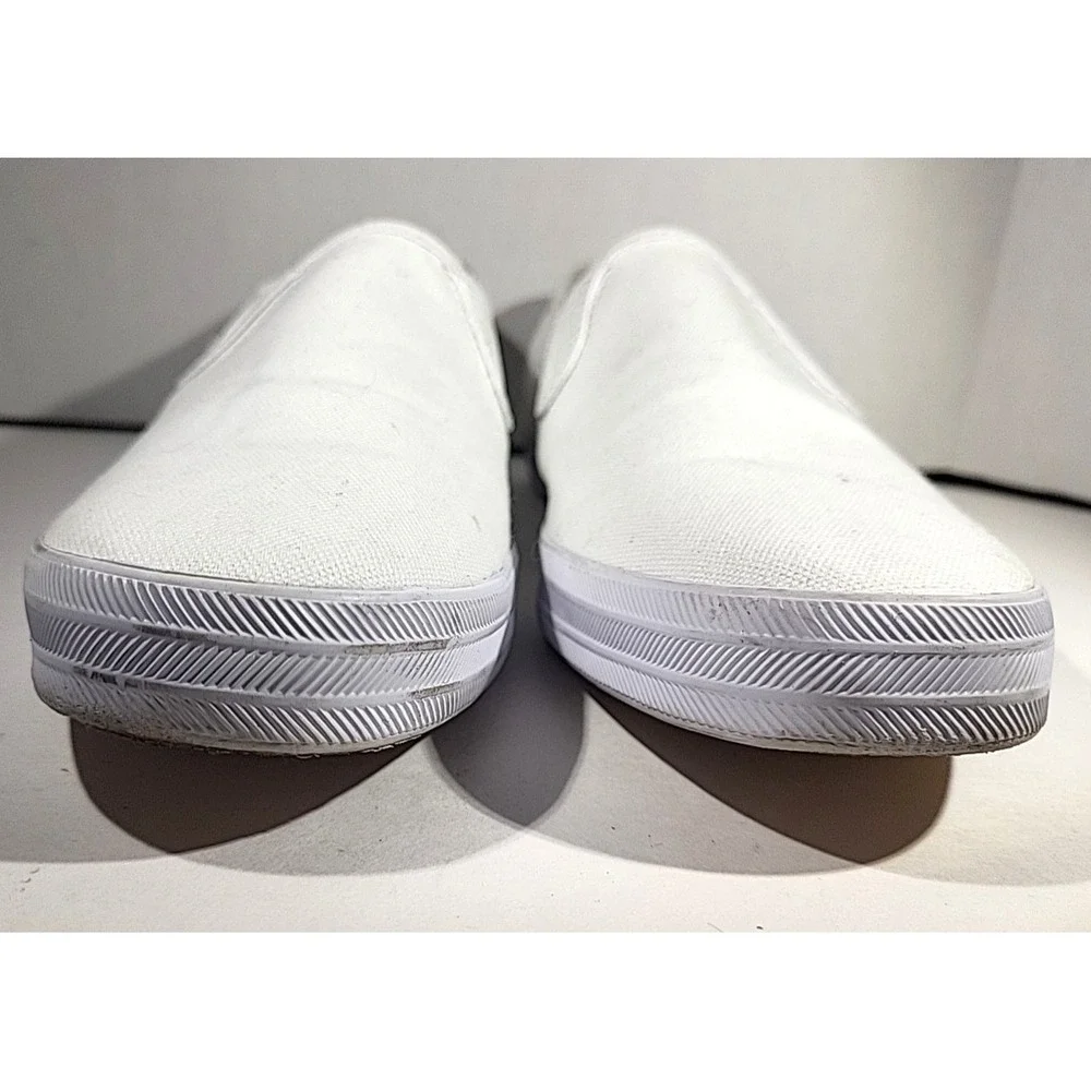 Keds Women's Double Decker Slip‑On Sneakers White Canvas Size 10